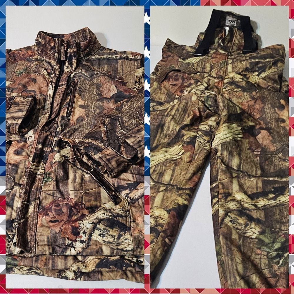 10X Hunting Bib Overalls + Jacket Men's‎  XL Camo Break Up Infinity
